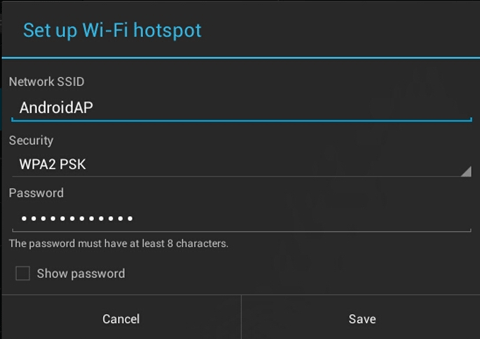 Hotspot Settings, Save Changes